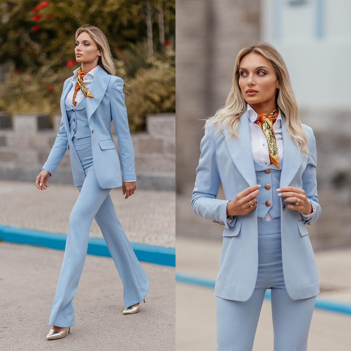 Women Formal Wear Tailor - Completo Formale da Donna Blu Cielo