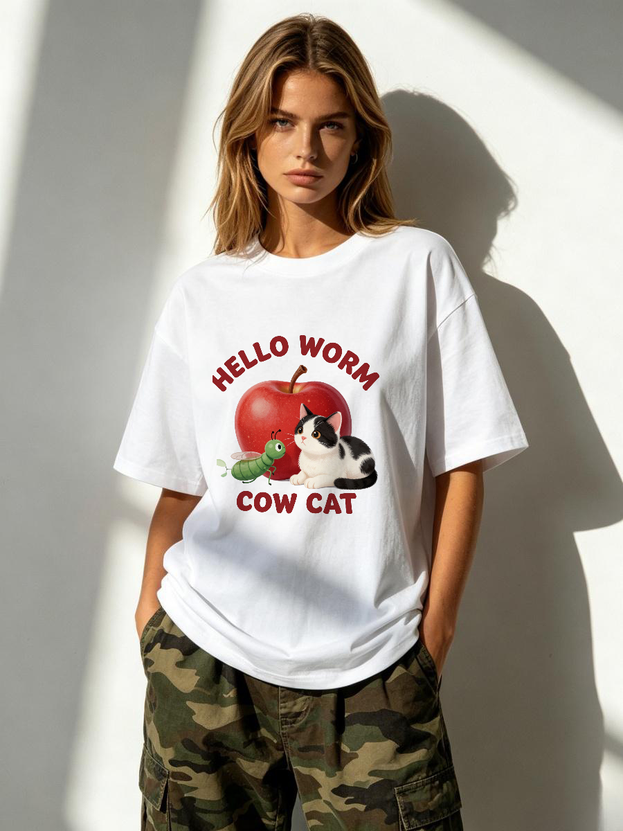 Women Formal Wear Korean - T-Shirt Rosa da Donna Y2K Oversize