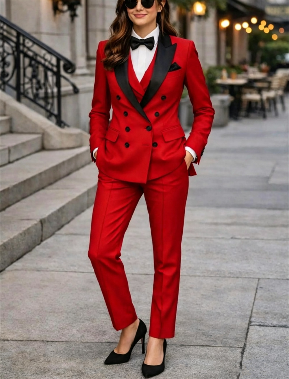 Women Formal Wear Tailor - Completo da Donna Doppiopetto 3 Pezzi