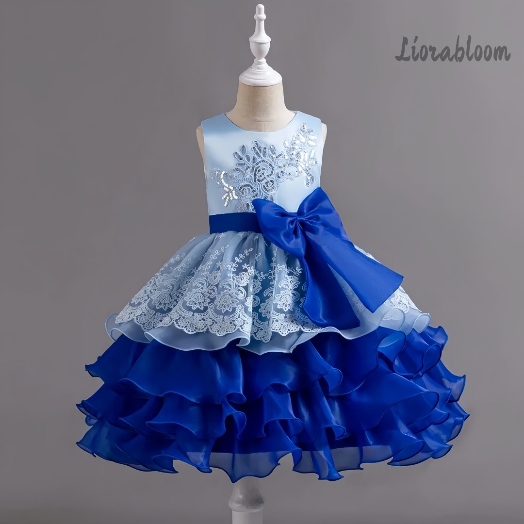 Women'S Elegant Formal Wear - Abito da bambina con fiocco grande,