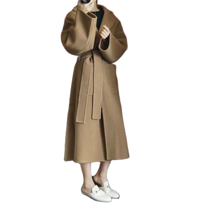 Women Formal Wear Belt - Elegante Cappotto Lungo da Donna 100%