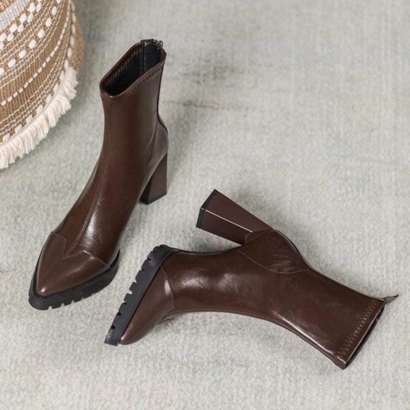 Pump Heel Block - Stivali attillati francesi a punta Stivali