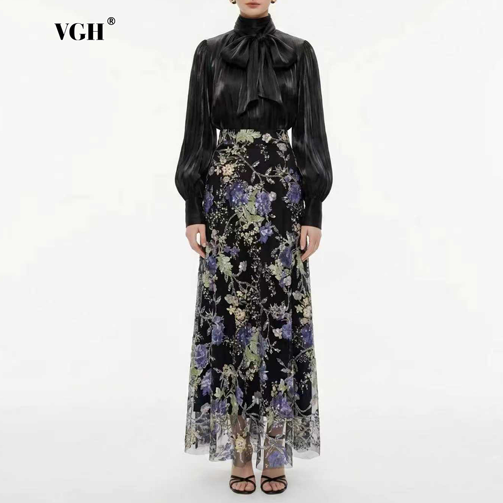 Women'S Elegant Formal Wear - VGH Elegante Completo Floreale Nero a