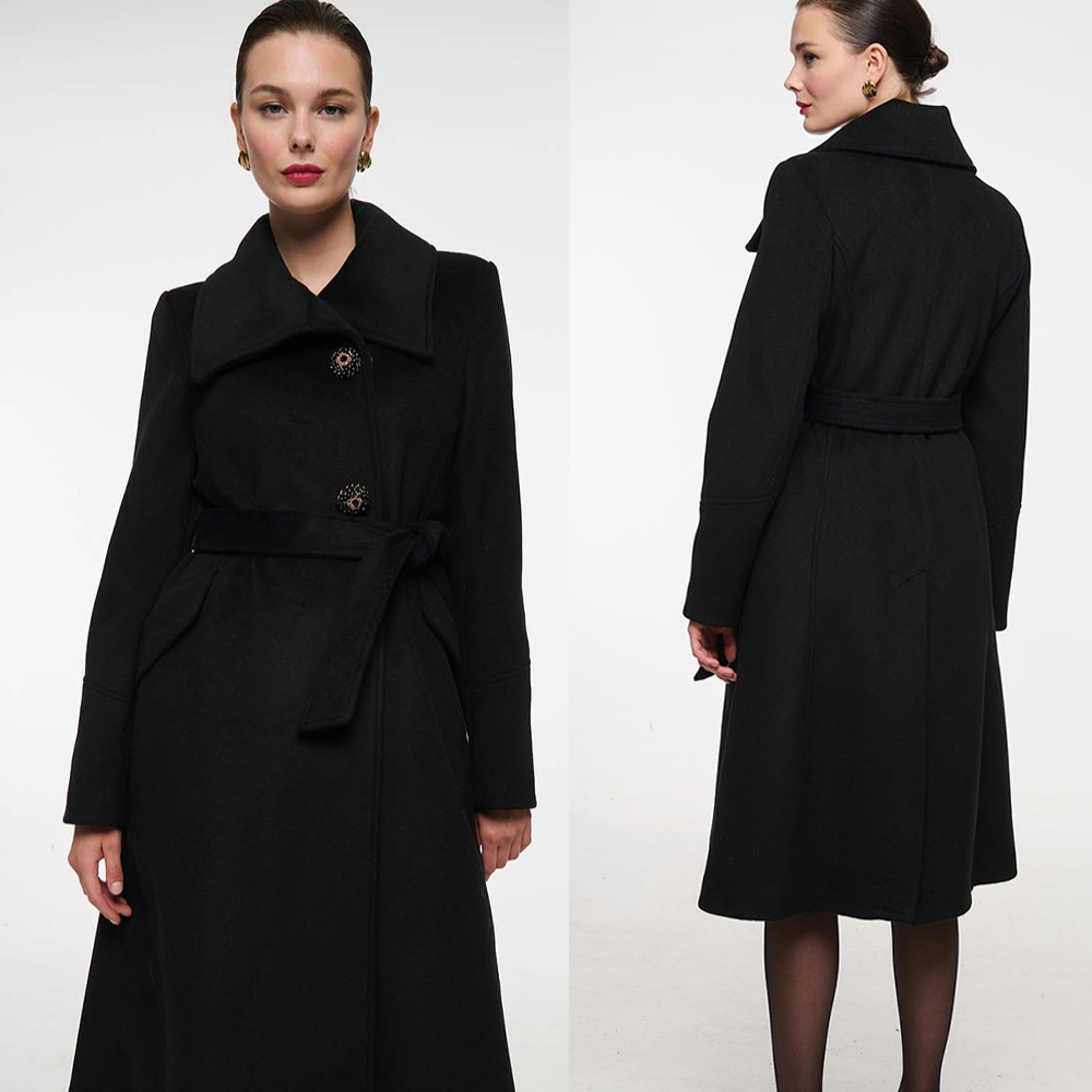 Women Formal Wear Belt - Cappotto di lana da donna vintage