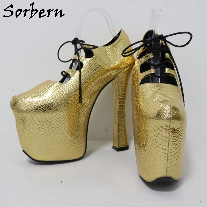 Sorbern Gold Crocodile 20Cm Po - Pump Heel Block recensione e prezzo