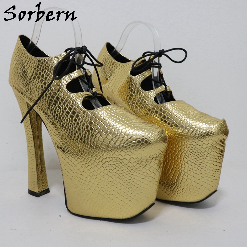 Sorbern Gold Crocodile 20Cm Po - Pump Heel Block recensione e prezzo