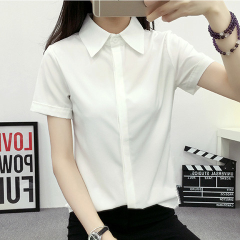 Camicia Bianca a Maniche Corte - Women Formal Wear Korean recensione e prezzo