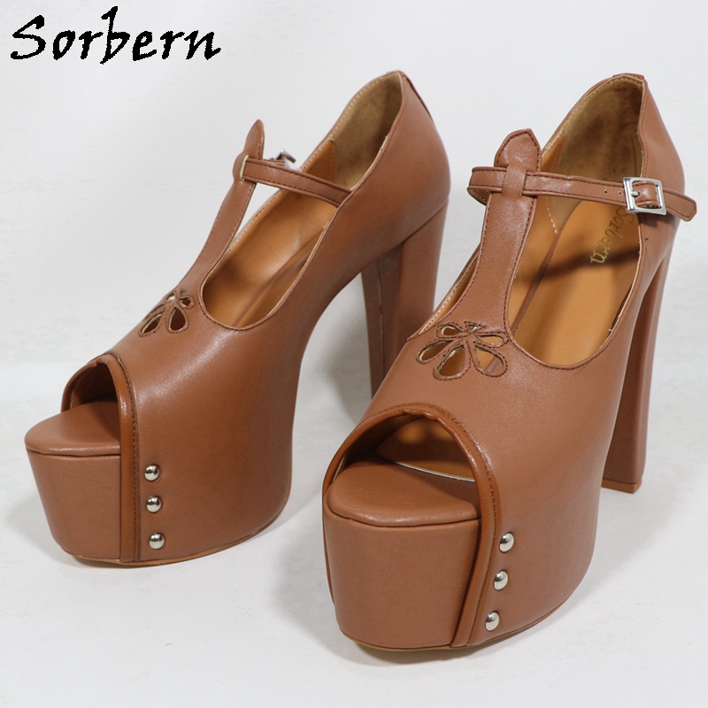 Sorbern Marrone Opaco Scarpe d - Pump Heel Block recensione e prezzo