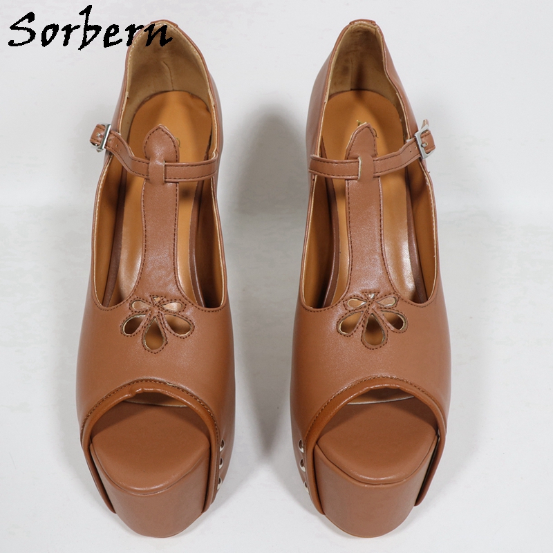 Sorbern Marrone Opaco Scarpe d - Pump Heel Block recensione e prezzo