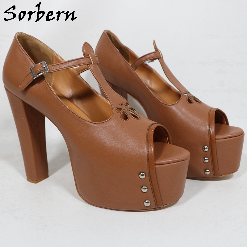 Sorbern Marrone Opaco Scarpe d - Pump Heel Block recensione e prezzo